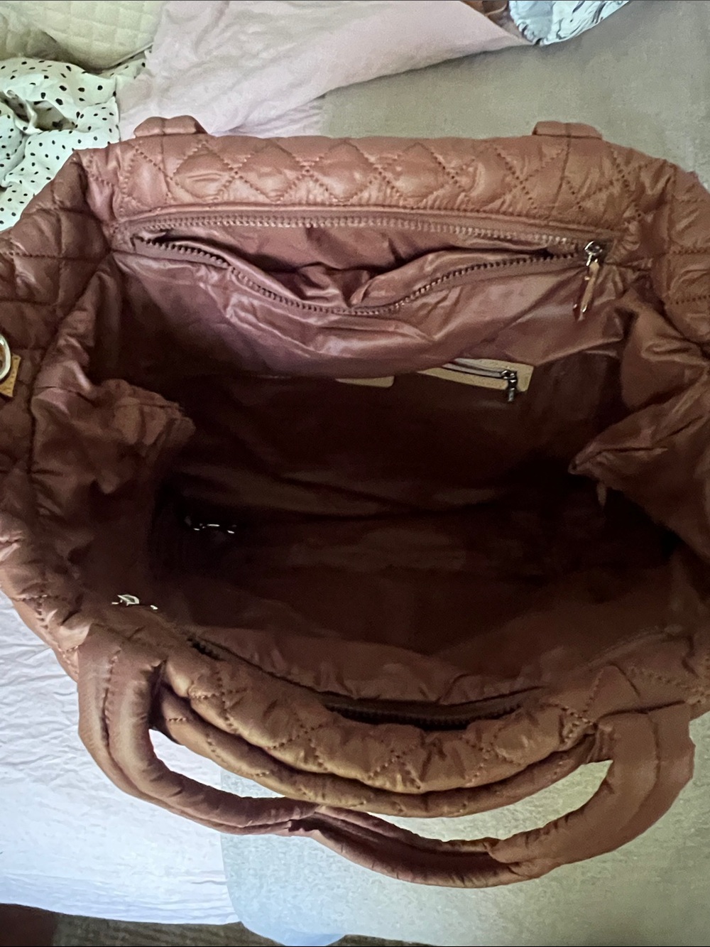 MZ Wallace empire tote delux in terracotta. - Picture 2 of 6